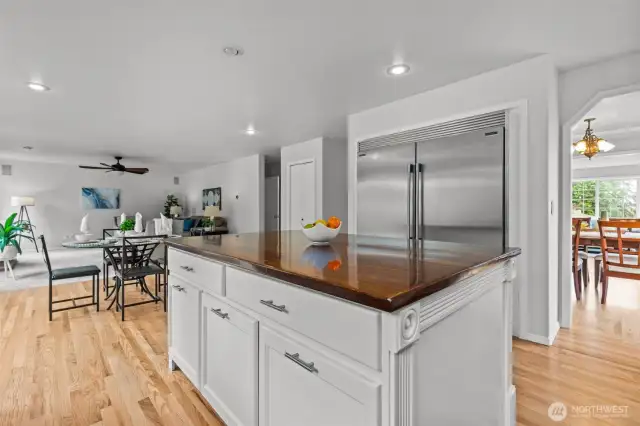 Butcher Block Top on the Center Island