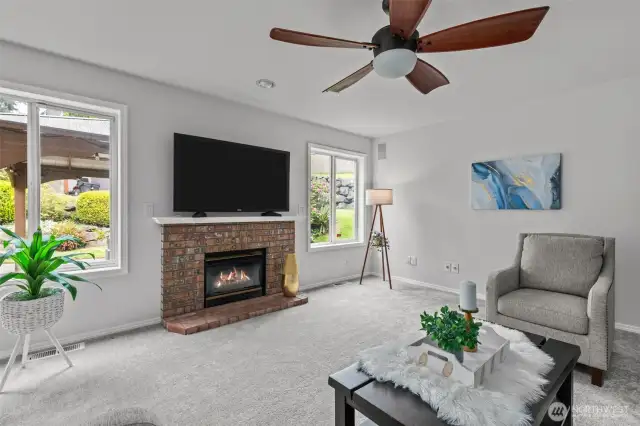 Relax By the Cozy Gas Fireplace in th Family Room