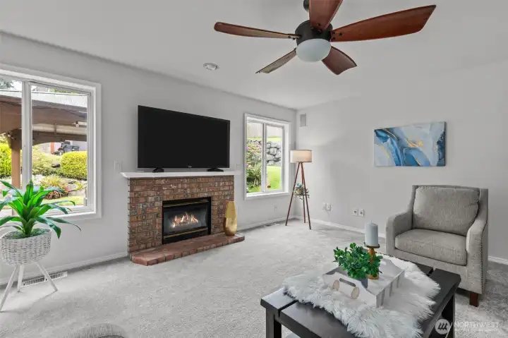 Relax By the Cozy Gas Fireplace in th Family Room