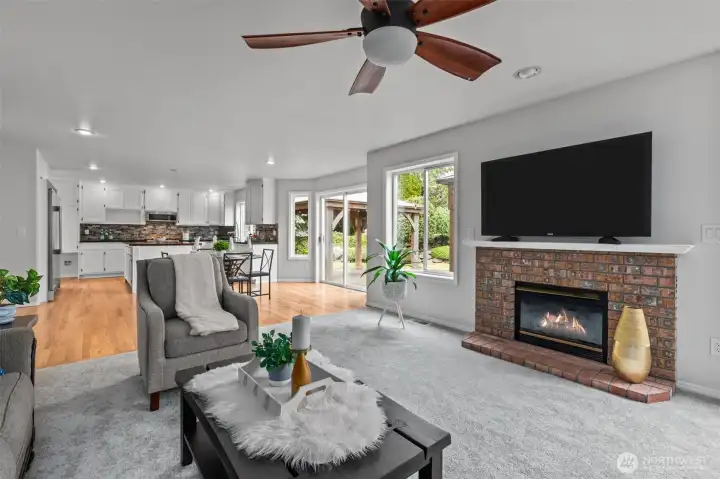 Family Room Flows into the Kitchen