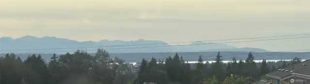 View of the Olympic Mountains from living room window