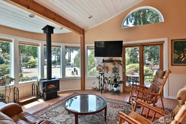 Enjoy partial views of Puget Sound from the family room.