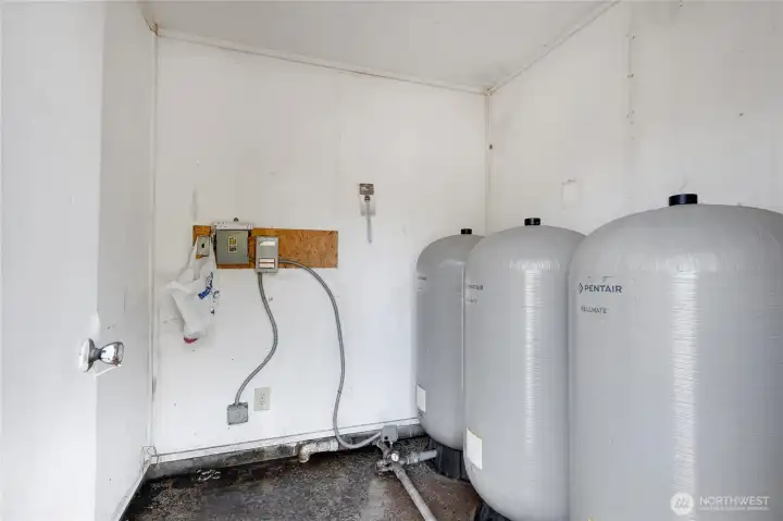 Inside well house