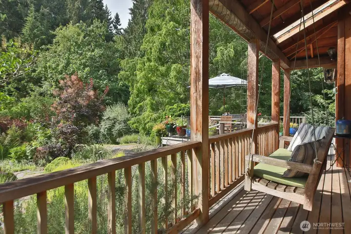 View from covered porch. The door to the mudroom/laundry room and half bath is to the photographer's right (beyond the right edge of the photo).
