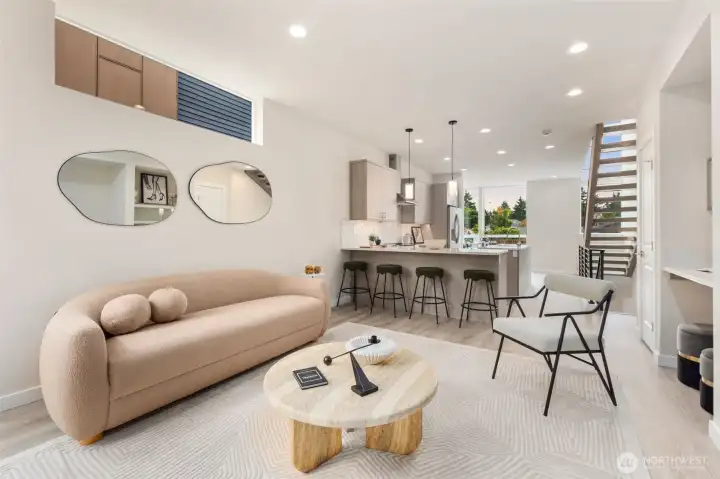 The flow of these lifestyle levels in these homes is truly amazing.  So much space if you have more of a larger furnishings design need.  These homes are not the typical in-city skinny homes.