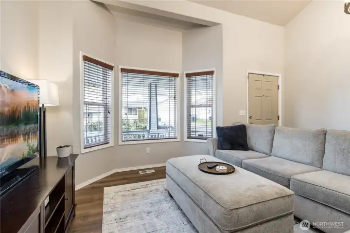 Large windows in the living room