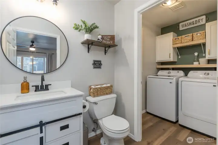 Half bath & laundry room, updated in 2025