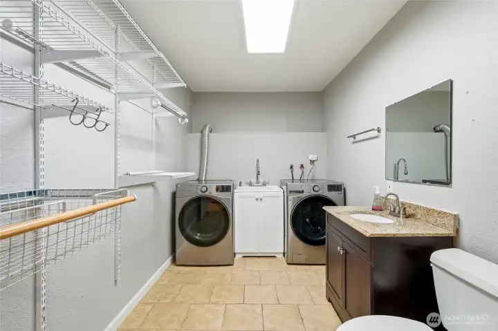 Large Utility Room with Washer Dryer, Laundry Sink and Extra Storage Space