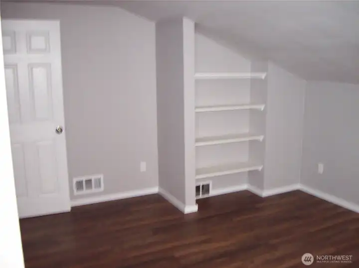 Extra shelf storage in the nook of the Master Bedroom