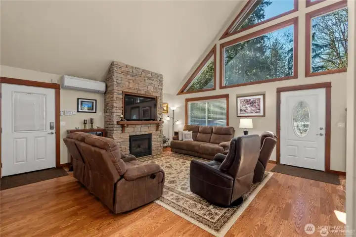 Living Room with covered access from the upper carport