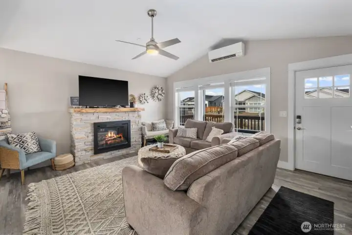 Living room filled with natural light