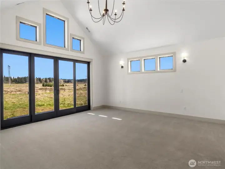 MASTER BEDROOM - Vaulted Ceilings & Mt Rainier views!