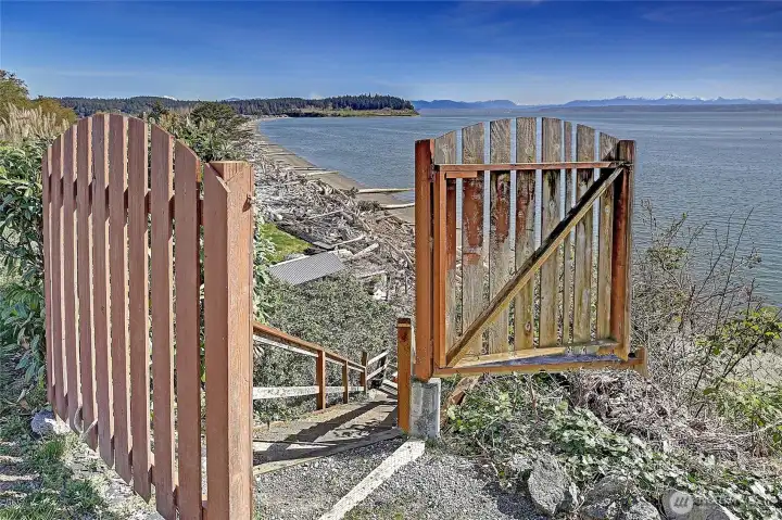 Rare private stair access to the shoreline.