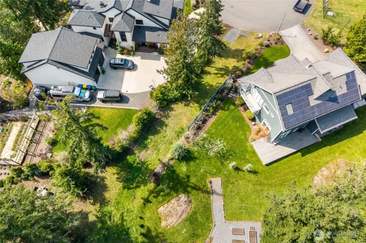 Aerial view of the future driveway from Samish Crest Drive