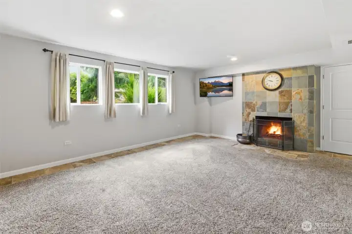 Great room located on the lower level, with it's own kitchen, 3/4 bath and direct access to the back yard.
