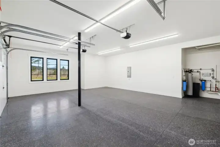 Beautifully finished garage.