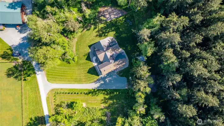 Aerial view of the property.