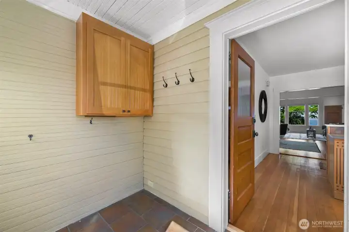 Back entry/mudroom with no steps off alley parking Back entry/mudroom with no steps off alley parking