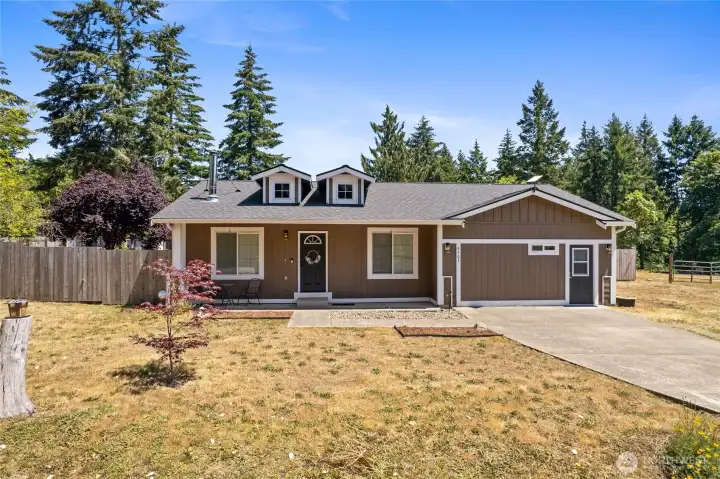Front of home.  Lots of parking.