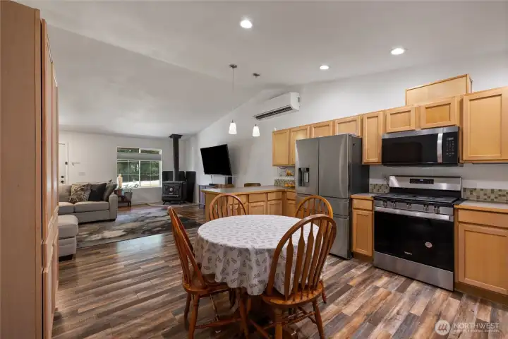 Kitchen with stainless steel appliances