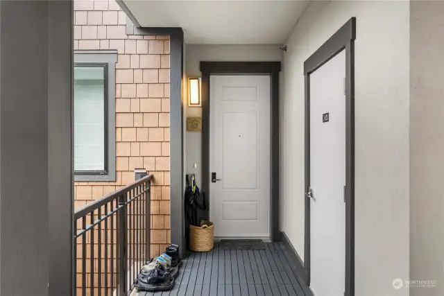 Entry door and storage right outside the front door