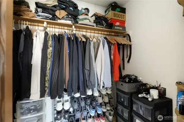 Biggest Bedroom closet is a walk in and very roomy.  Pictured is just one side
