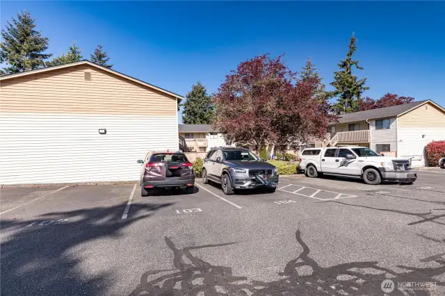 One parking space is assigned but there are ample additional spaces for guests