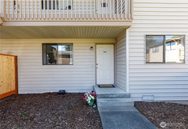 Nice covered front entrance