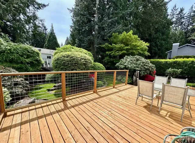 This huge deck is perfect for entertaining or your morning cup of coffee!