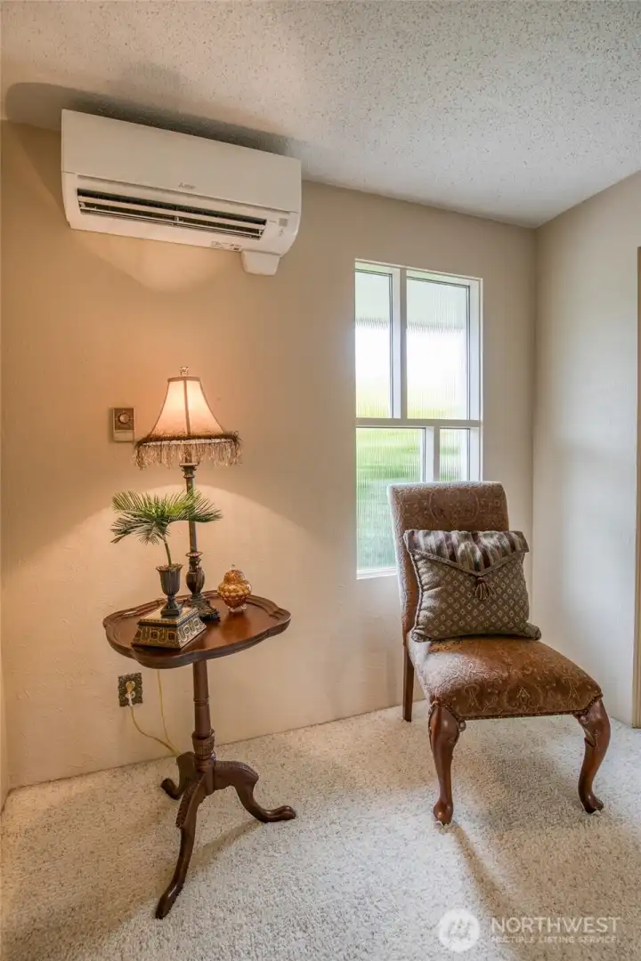 The 2nd level is heated and cooled by two ductless mini-split heat pumps.