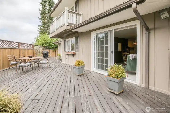 very private wooden deck