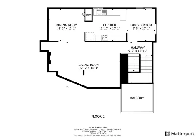 Second Floor Boasting nearly 20 foot   ceilings above your living room