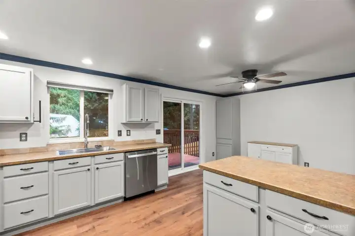 Slider to backyard upper deck.