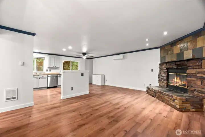 Mini-split heating and cooling unit.