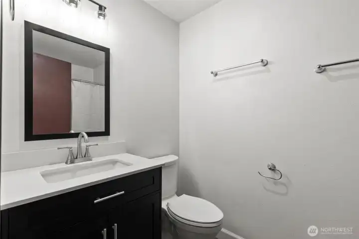 Bathroom #2 New toilet, vanity & light fixture