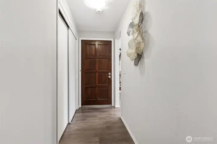 Lovely solid wood front door.