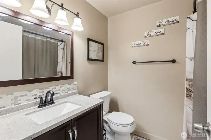 Guest bath with a new vanity & lighting!