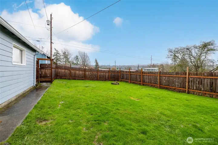 Large Fully fenced backyard. This lot can be further developed.  Plenty of room for 2 ADU's