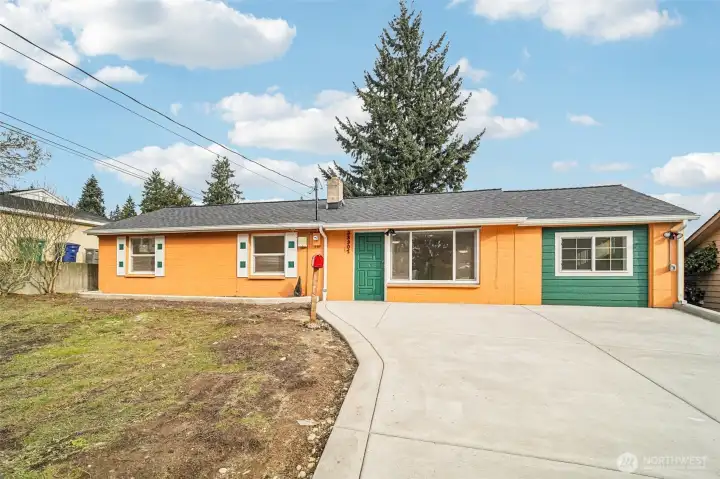 New concrete driveway and new roof!