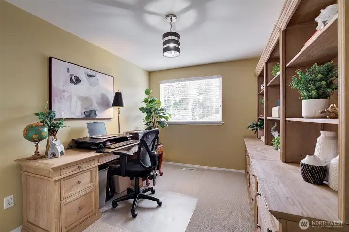 Bedroom #4 could also serve as a home office, as shown here.