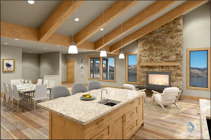 Interior digital rendering of home based on house plans