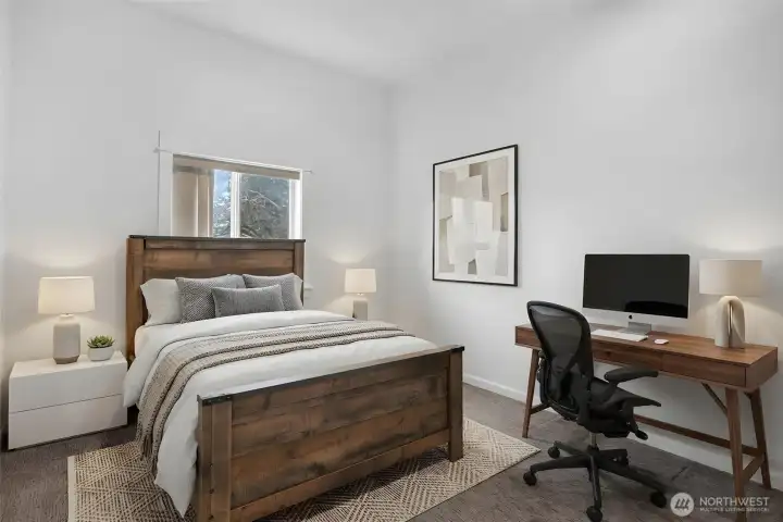 Bedroom downstairs - virtually staged