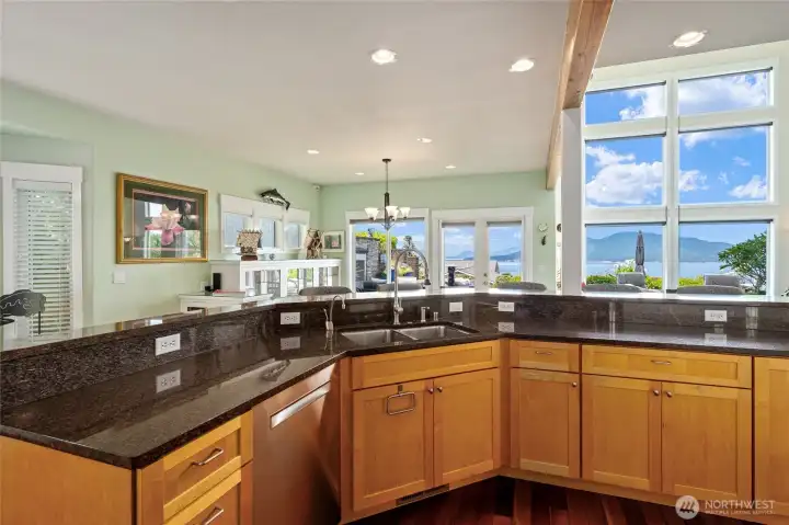 Amazing view kitchen with wrap around island, granite countertops. Amazing view kitchen with wrap around island, granite countertops.