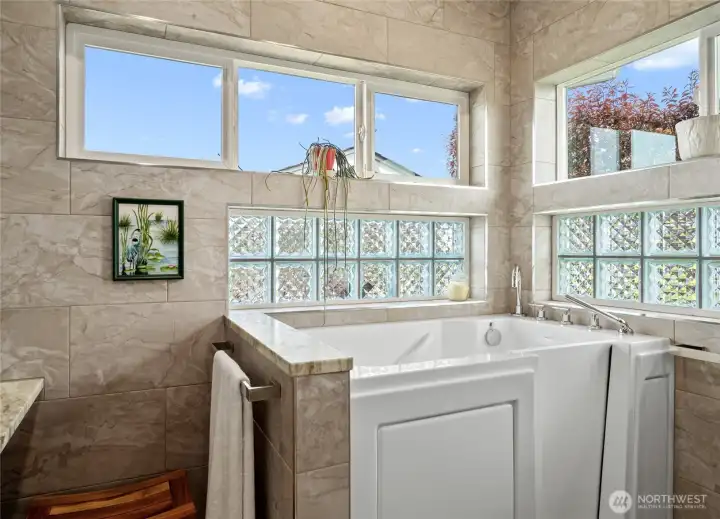 Jetted walk-in soaking tub. Jetted walk-in soaking tub.
