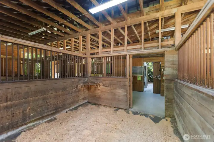 Interior of barn