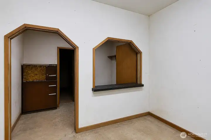 Office / bathroom area in shop