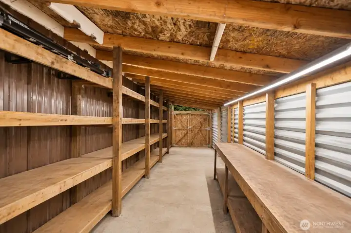 Work area behind shop