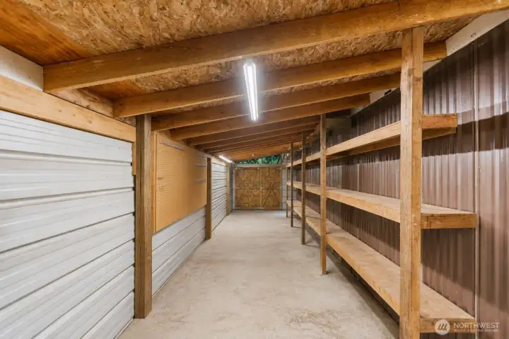 Work area behind shop