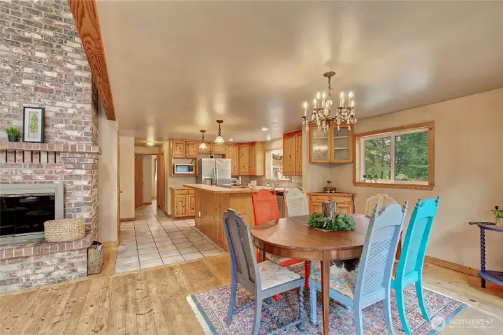 View from dining room to kitchen