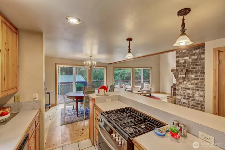 View from kitchen to dining room